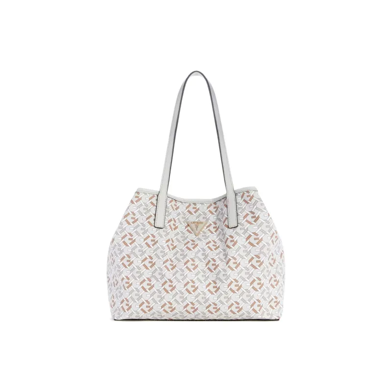 GUESS Leather Tote Bag Shopping Bag Handbag Large Size Women's White-0