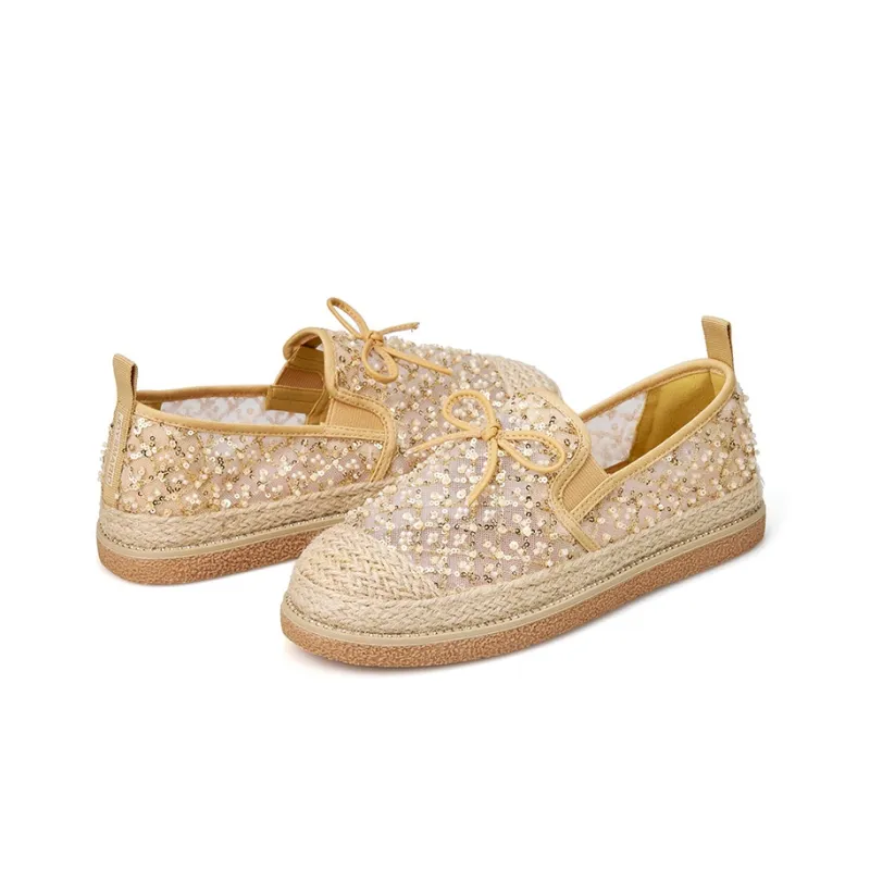 Joy&Mario Espadrilles Women's Black/Gold/Ecru-11