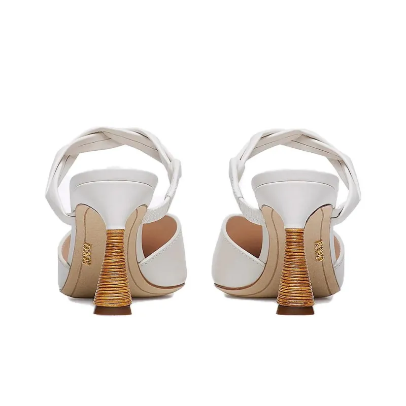 Rodo Wrap-toe Slippers Women's White-4