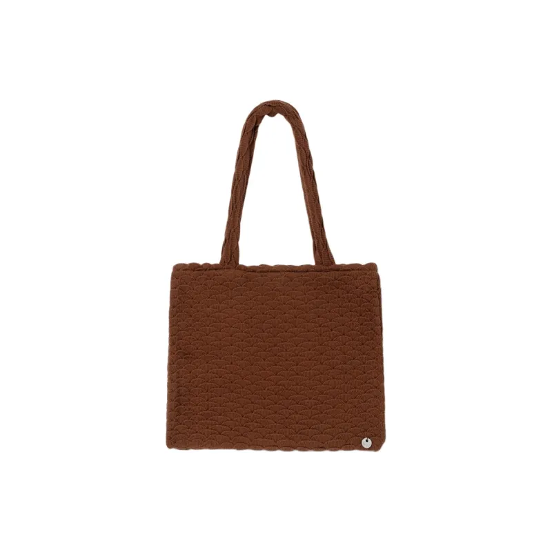 NIEEH Cotton Handbag, Shoulder Bag Women's Brown-0