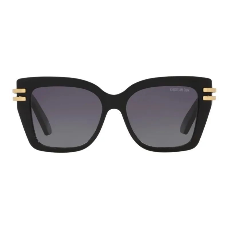 DIOR Acetate Irregular Shape Sunglasses Women's Black-1