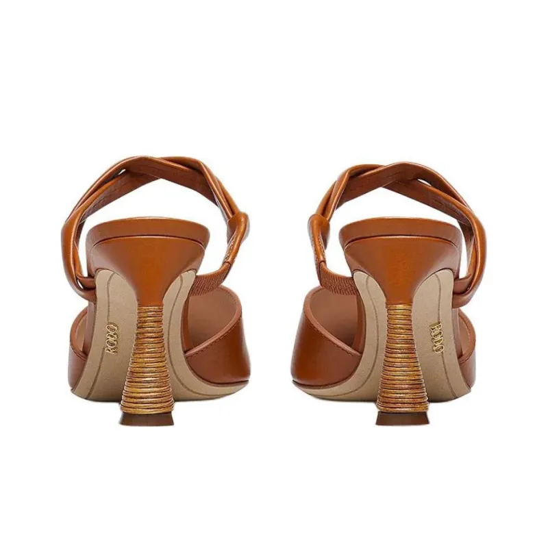 Rodo Closed Toe Slippers 8cm Women's Brown-4