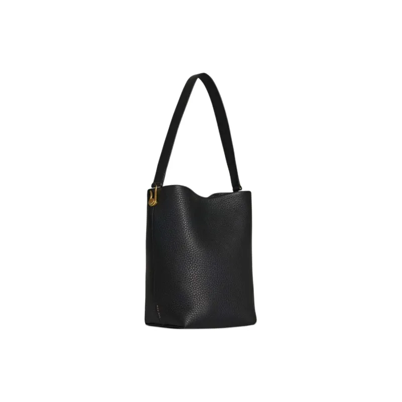 THE ROW Grain Calfskin Tote Bag, Shopping Bag, Handbag Trumpets Women's Black-1
