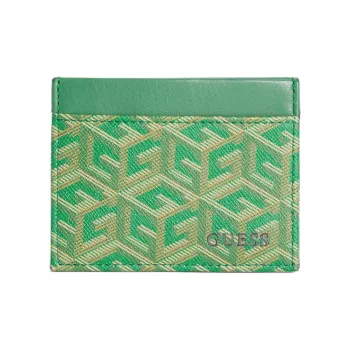 GUESS Imitation Leather Card Holder Men's Green & Yellow