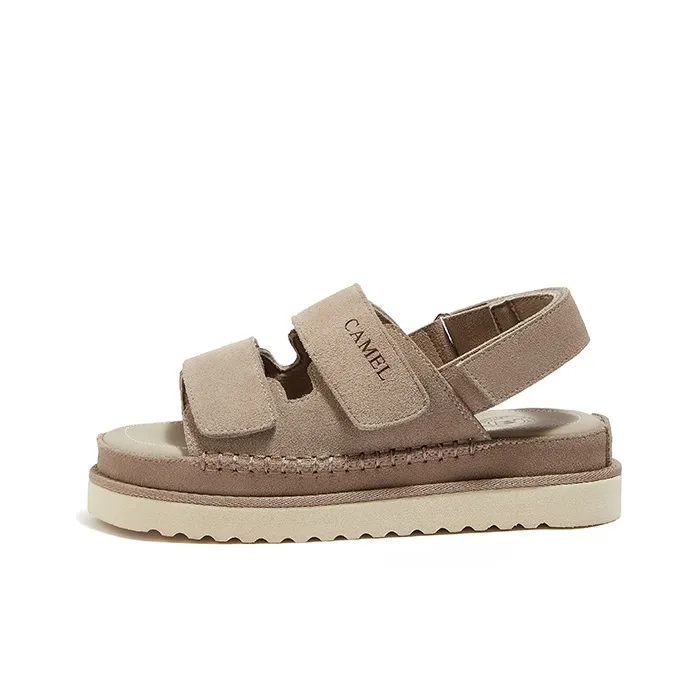 CAMEL Beach Sandals Women's Black/Brown/Gray-0