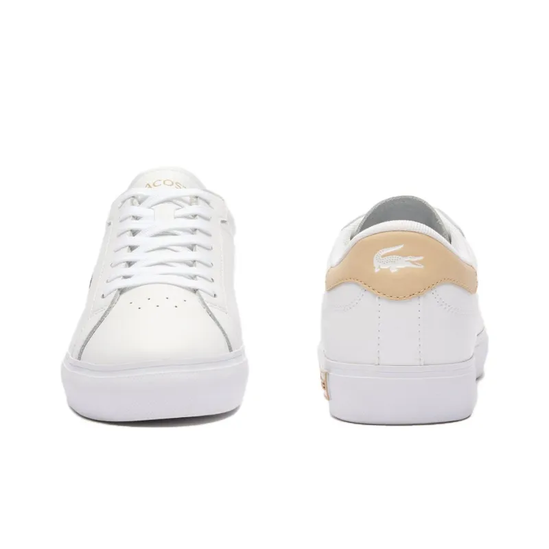 LACOSTE Powercourt Low Top Skateboard Shoes Women's White-3