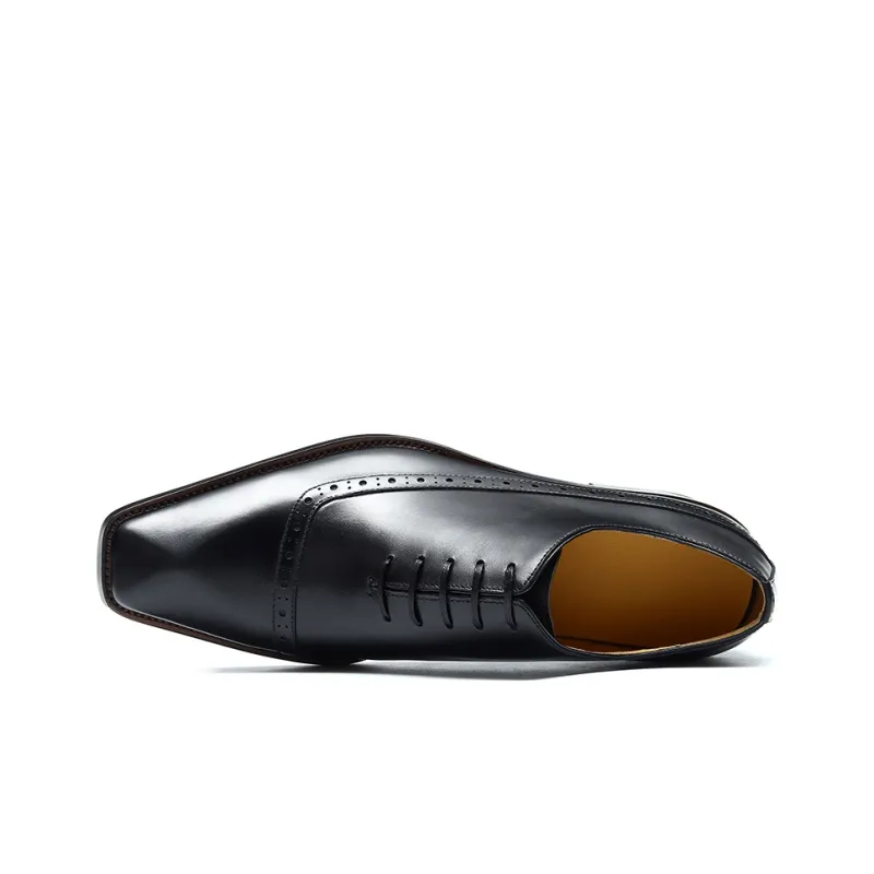 ASTON M.JAZZ Dress Shoes Men Low Top Black/Gray/Yellow Brown-4
