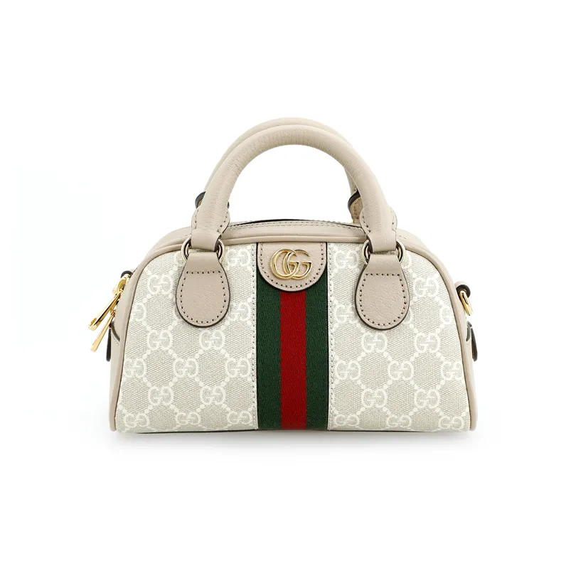 GUCCI Ophidia Canvas With Leather Shoulder Bag Crossbody Bag Handbag Mini Women's Beige-1