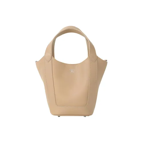 STAR TOWN Cow Leather Bucket Bag, Shoulder Bag, Crossbody Bag, Handbag Trumpets Women's Shacha/Raspberry Red