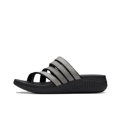 Clarks EVA Slide Slippers Women's Metallic Black