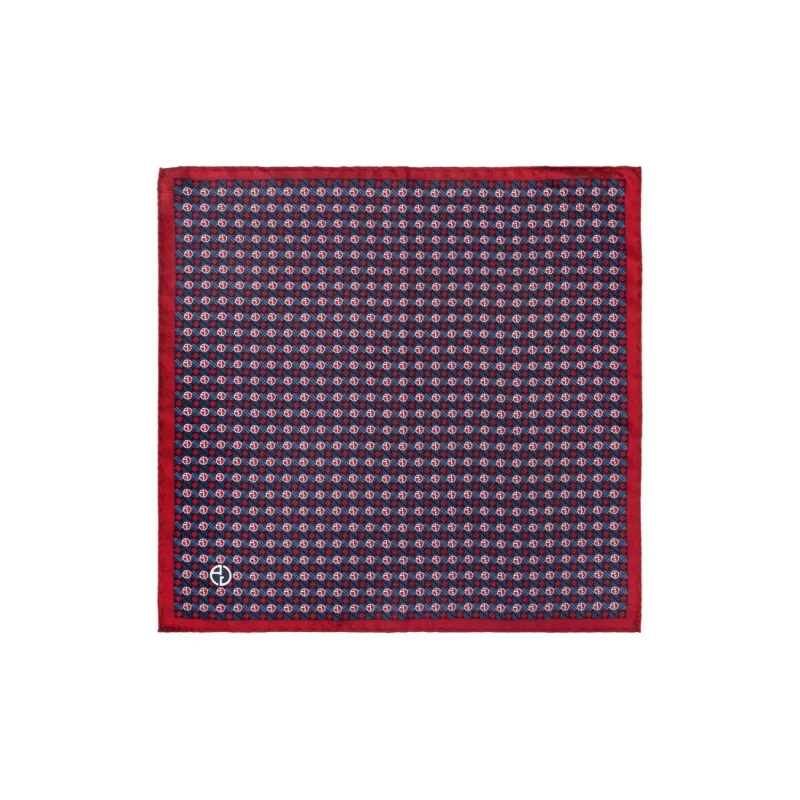 GIORGIO ARMANI Monogram-print Silk Pocket Square-1