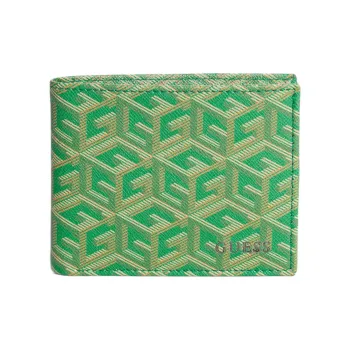 GUESS Imitation Leather Wallet Men's Green & Yellow