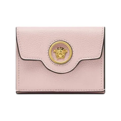 VERSACE La Medusa Cow Leather Wallet Women's Light Pink