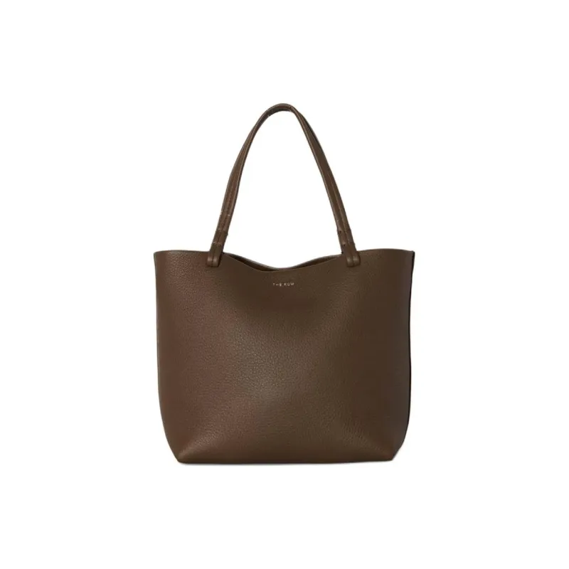 THE ROW Park Tote Grained Calfskin Tote Bag Shopping Bag Handbag Women's Dark Olive Green-0