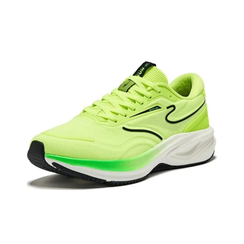 Erke Lightweight Cushioning Slip Resistant Low Top Casual Running Shoes Men's Fluorescent Glossy Finish Green-2