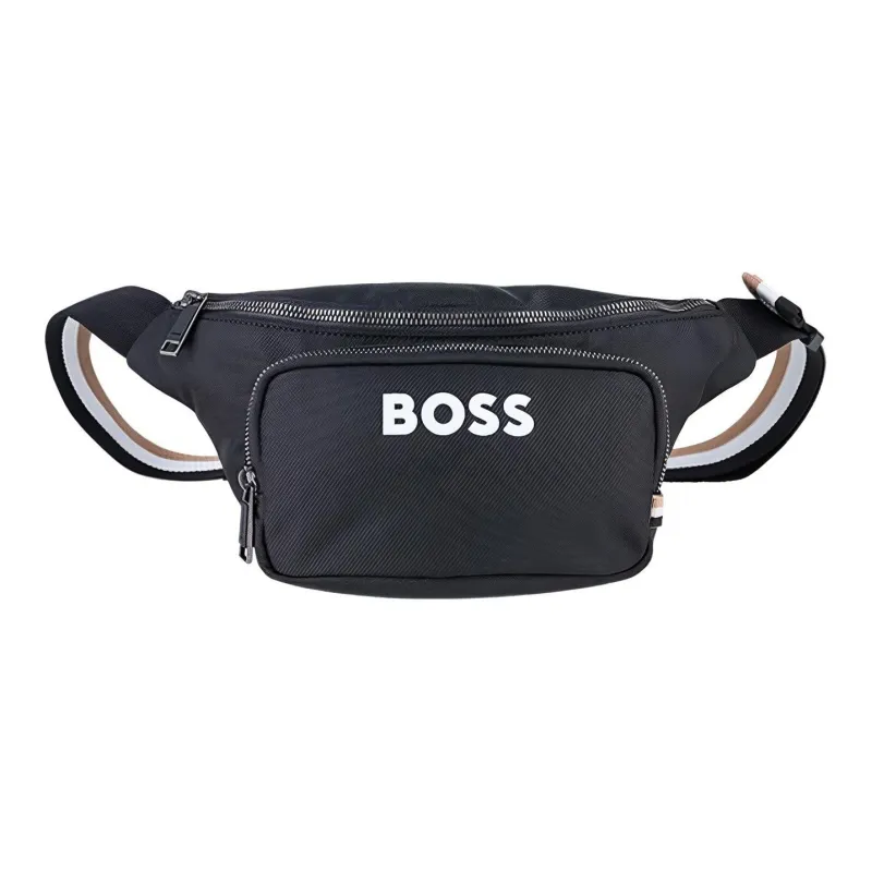HUGO BOSS Polyester Sling Bag Medium Size Unisex Black-0
