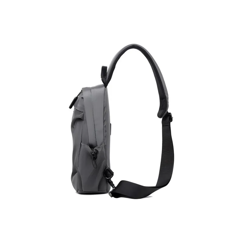 TINYAT Fabric Sling Bag Regular Unisex Black/Gray/Blue-3
