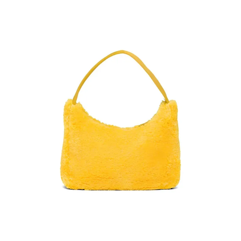 PRADA Re Edition Fabric Hobo Shoulder Bag Handbag Mini Women's Yellow-2