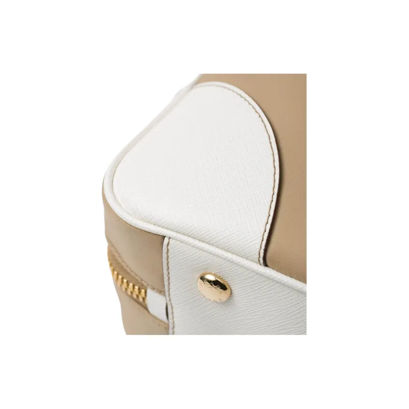 PRADA Re-Edition Nylon And Leather Shoulder Bag Crossbody Bag Handbag Medium Size Women's Camel White-4