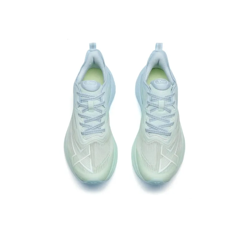 XTEP Two Thousand Kilometers 2.0 Running Shoes Women's Low Top Light Fruit Green/Ripple Blue-4