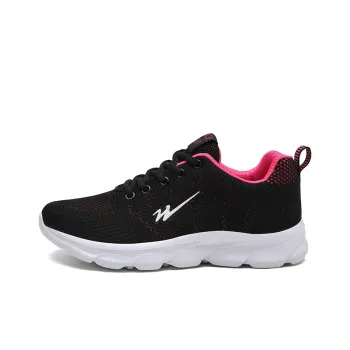 DOUBLE STAR 88 Breathable And Lightweight Low Top Running Shoes Women's Black Rose Red