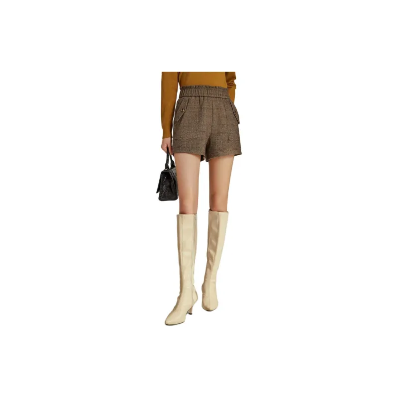 Emodues Casual Shorts Women's Coffee-1
