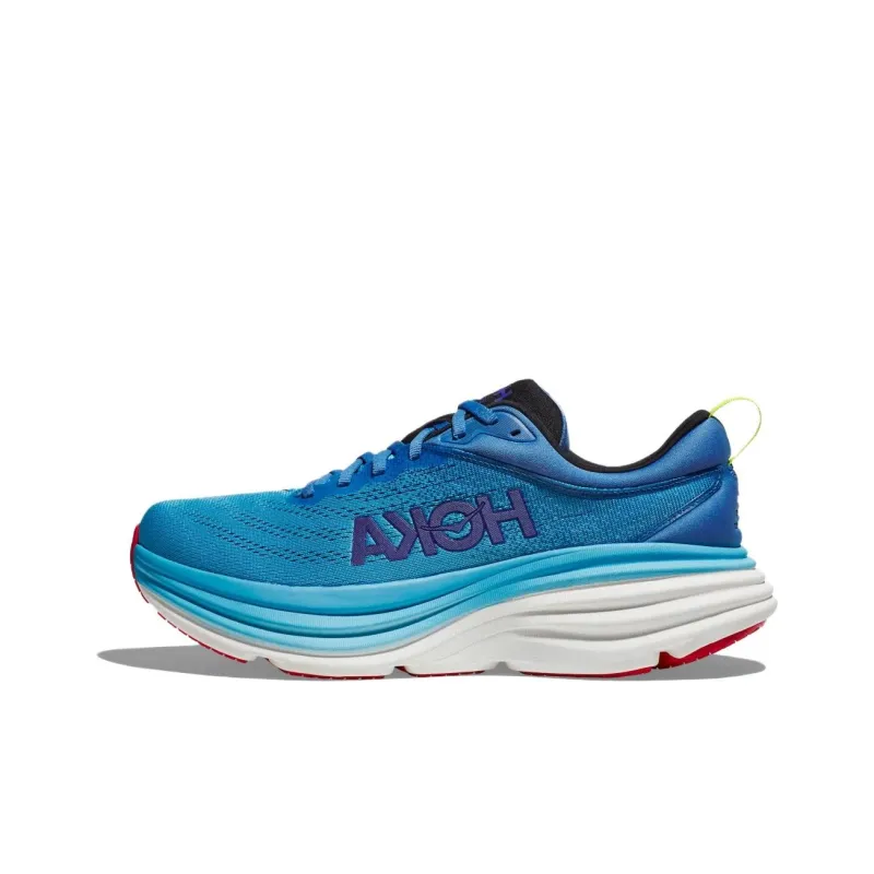 HOKA ONE ONE Bondi 8 Cushioning, Slip Resistant, Abrasion Resistant, Balance Low Top Casual Running Shoes Men's Blue-0
