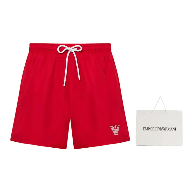 EMPORIO ARMANI SS24 Beach Shorts Men's Red-3