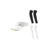 [Super-Light Approx. 49 G][Adjustable Size][Reflective Strip Design]White+Black White Cooling Arm Sleeves