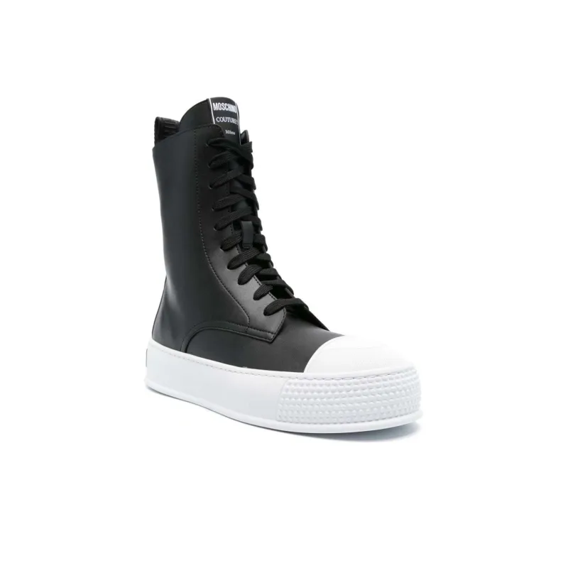 MOSCHINO High-Top Skateboard Shoes Men's Black-2