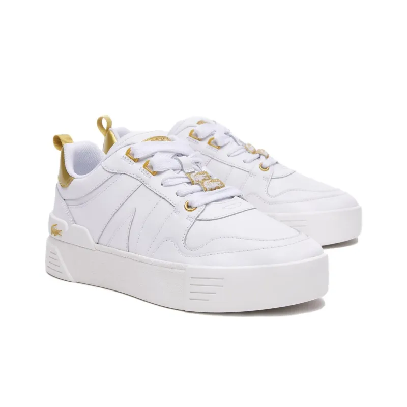 LACOSTE L002 Low Top Skateboard Shoes Women's White-2