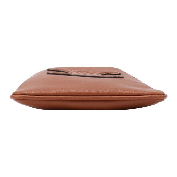 CELINE Triomphe Smooth Sheep Leather Shoulder Bag Crossbody Bag Cell Phone Pouch Women's Tawny-4