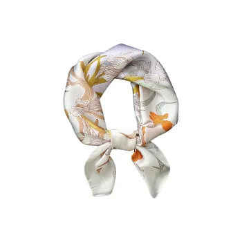 Eucalyptus Ornamentation Silk Scarves Women's