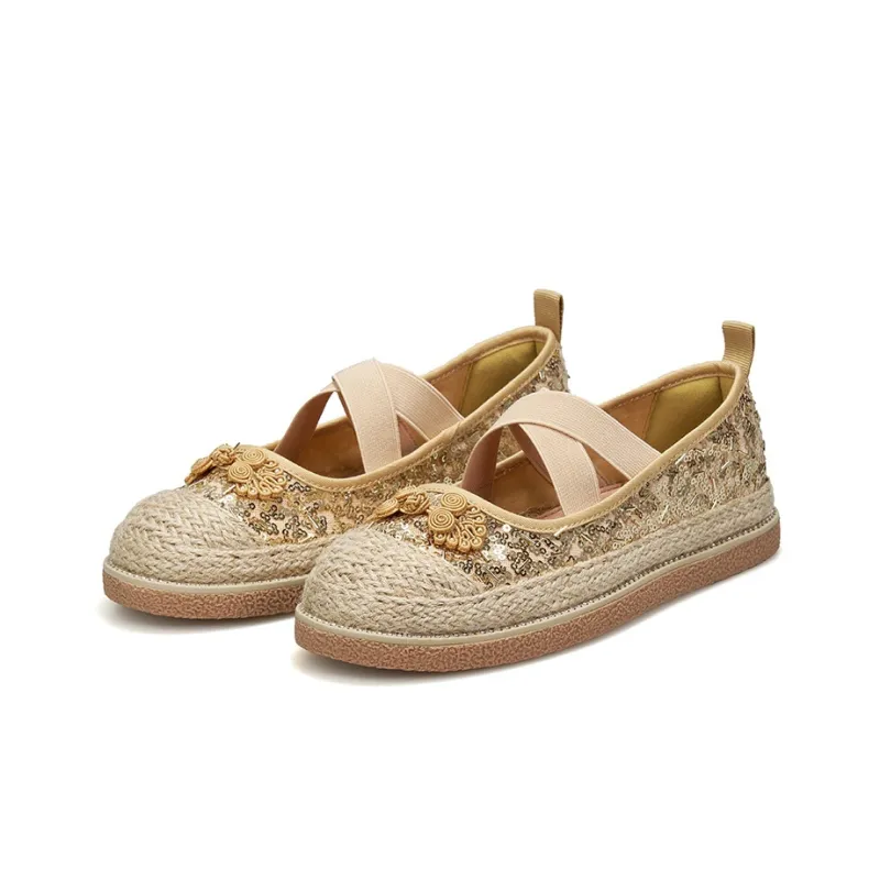 Joy&Mario Espadrilles Women's Black/Gold/Champagne-10