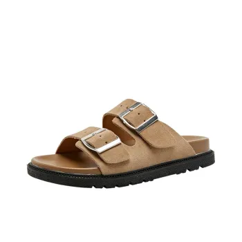 QINGZHUHU Slide Slippers Women's Khaki