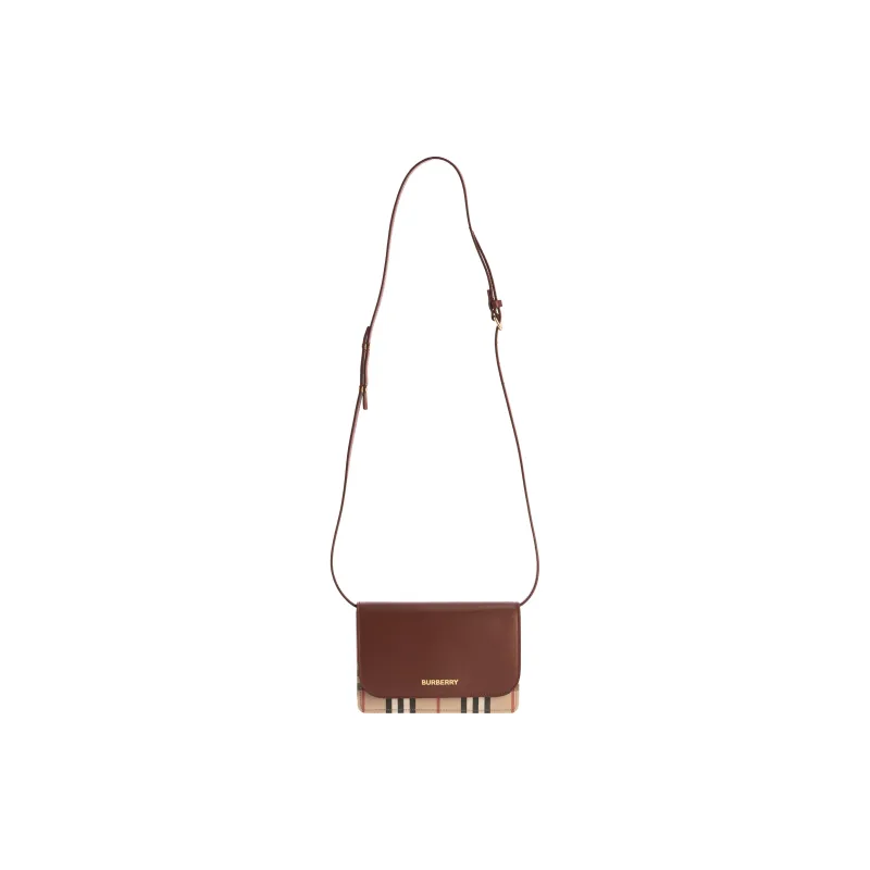 Burberry Cow Leather Shoulder Bag, Crossbody Bag Women's Brown-3