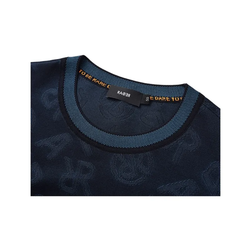 RARE Short Sleeved T Shirts Men's Navy Blue-3