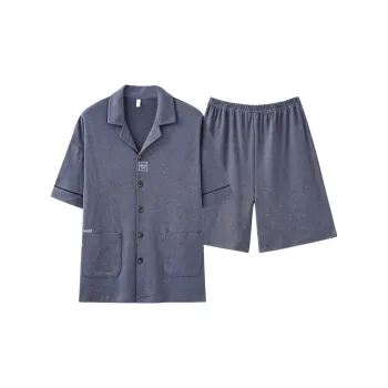 The Story Of The Flower Season Pajama Set Men's Dark Sky Blue
