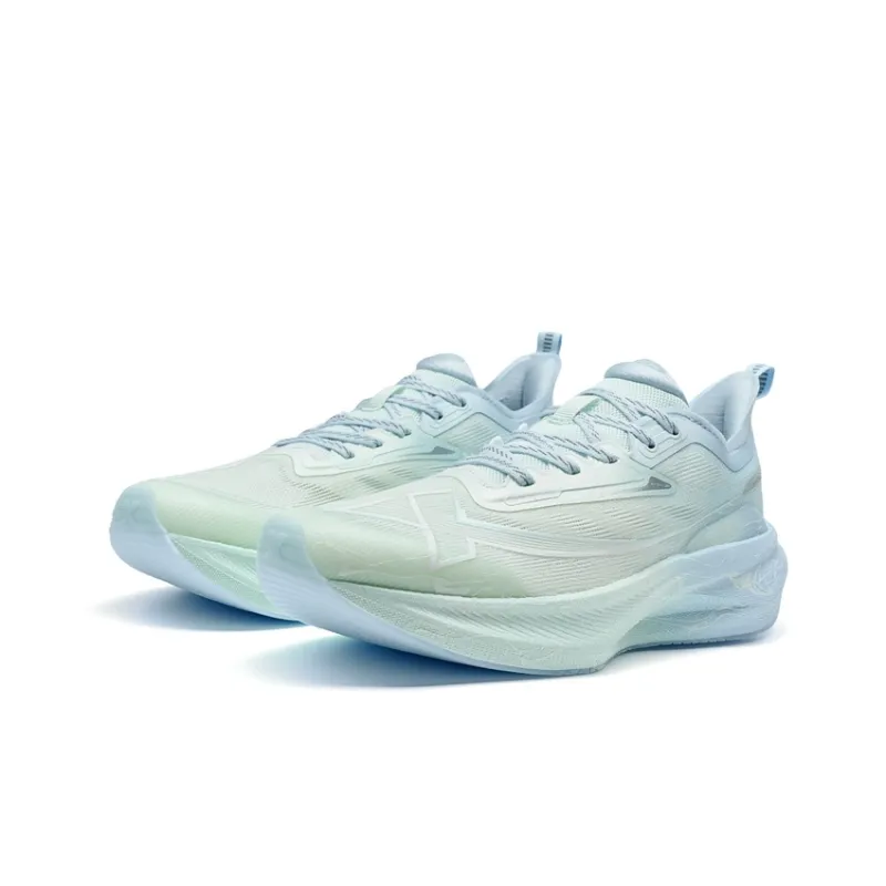 XTEP Two Thousand Kilometers 2.0 Running Shoes Women's Low Top Light Fruit Green/Ripple Blue-3
