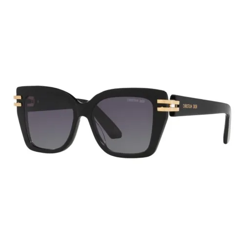 DIOR Acetate Irregular Shape Sunglasses Women's Black
