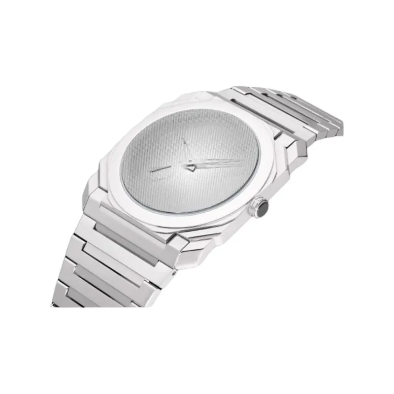 BVLGARI Wrist Watch Automatic Mechanical Movement Stainless Steel Strap 40mm Silver Dial Unisex-1