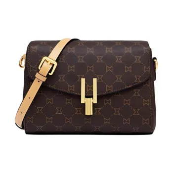 MashaLanti PVC Crossbody Bag Shoulder Bag Small Size Women's Dark Brown & Apricot