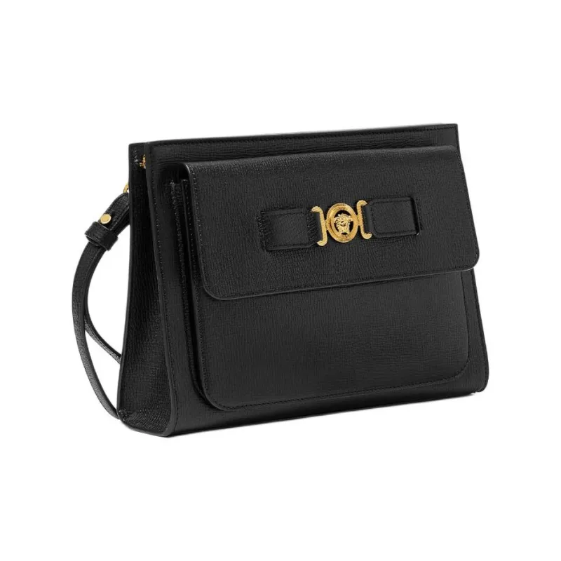 VERSACE Medusa Goatskin Clutch Tubas Men's Black-1