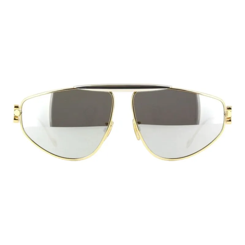 LOEWE Metal Irregular Shape Sunglasses Women's Gold-1