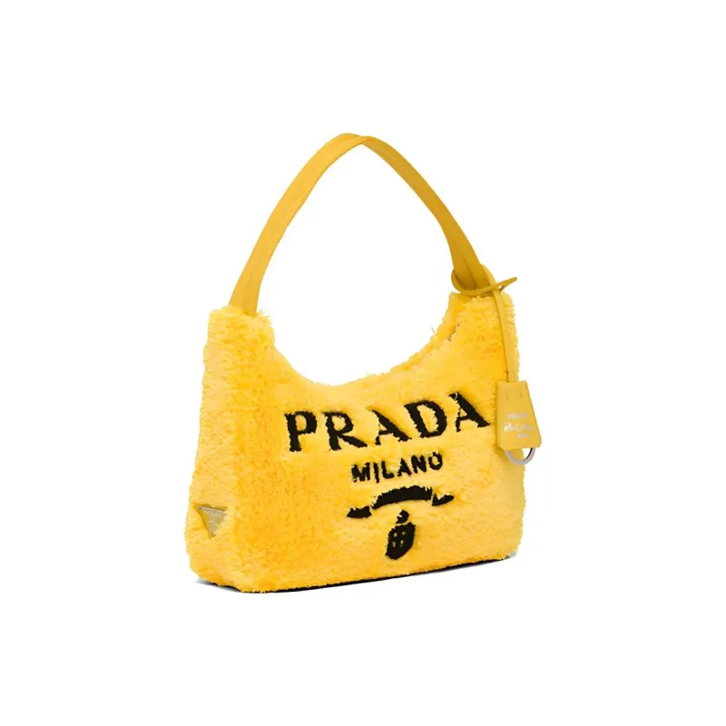 PRADA Re Edition Fabric Hobo Shoulder Bag Handbag Mini Women's Yellow-1