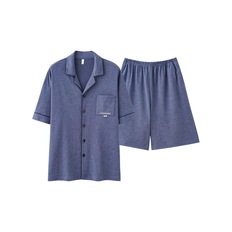 The Story Of The Flower Season Pajama Set Men's Dark Sky Blue-0