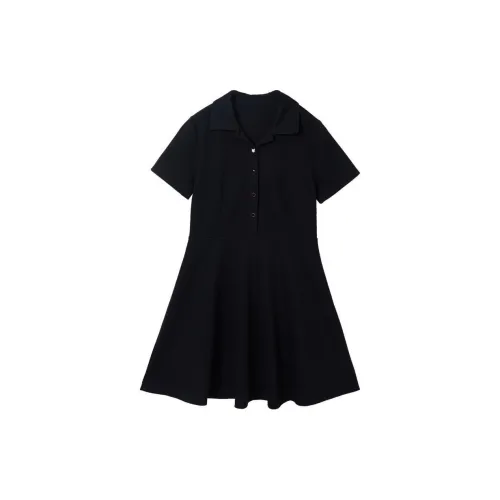 Asuka and new sake Short-Sleeved Dresses Women's Black