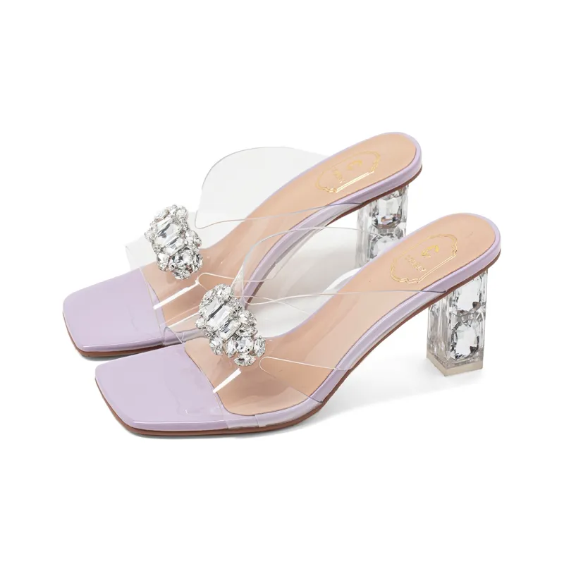 COMELY Slide Slippers Women's Silver/Purple-6