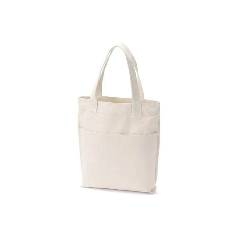 MUJI Cotton Tote Bag Shopping Bag Handbag Shoulder Bag Medium Size Unisex Original/Black-6