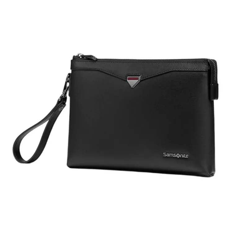 SAMSONITE Cow Leather Clutch Small Size Men's Black-1